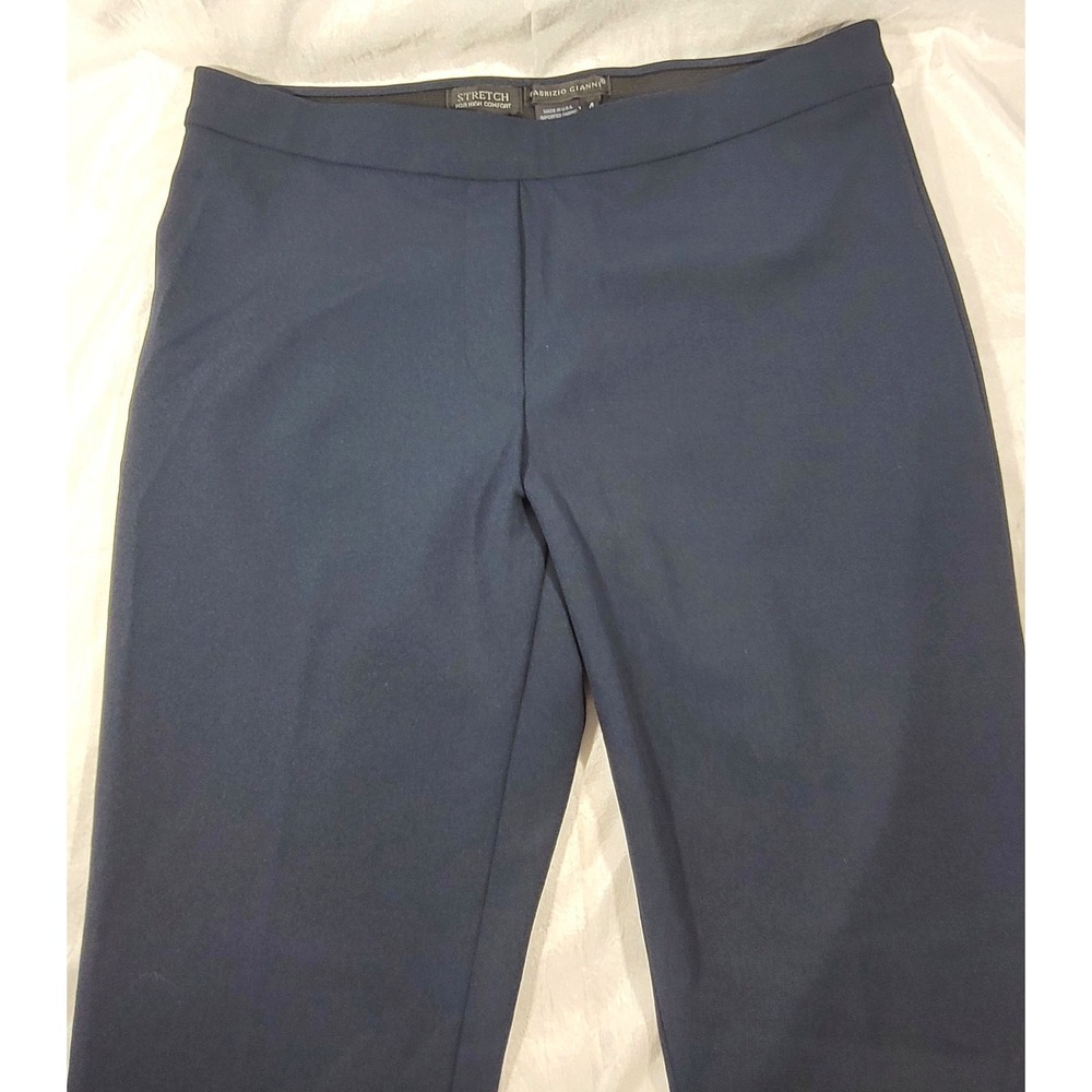 Fabrizio Gianni Women's Mid Rise Crop Stretch Pants - Navy Blue - Size 4